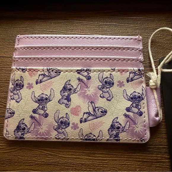 Loungefly Purple and Cream Stitch Card Holder - Picture 3 of 3